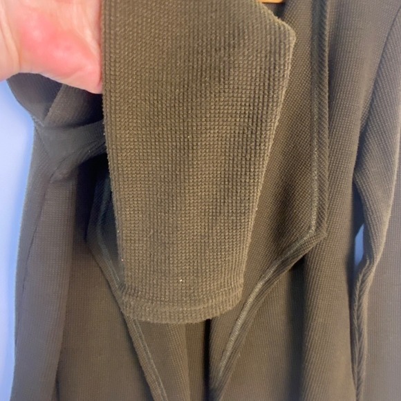 Soft Surroundings Long Sleeve Cropped Waterfall Cardigan brown green Sz M - Picture 3 of 8